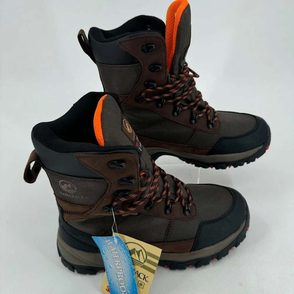 NEW Tamarack Snow Winter Boots MENS Brown Leather Mesh Lace Up Insulated SIZE 10